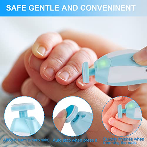 Baby Nail Trimmer Electric, Tinabless Safe Baby Nail Clippers Baby Nail File Kit With Led Light, 6 Grinding Pads For Newborn Infant Toddler Or Adults Toes And Fingernails, Trim Polish Grooming Kit #TOP2