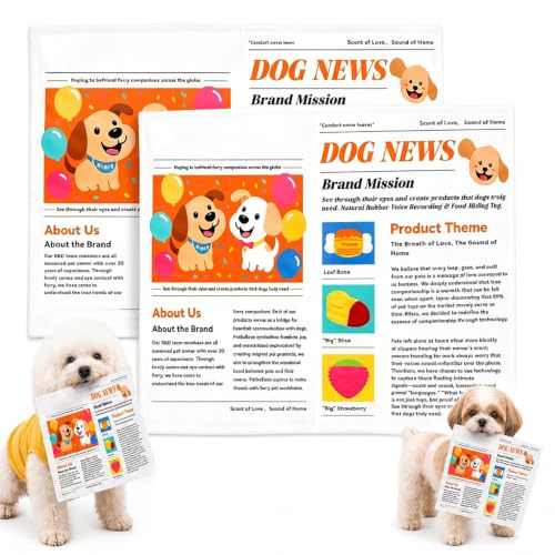 2026 New Crinkle Dog Newspaper Toy Indestructible Newspaper Toys for Dogs Durable Non Shredding Washable No Stuffing Dog Chew Toy for Puppy Puppies Small and Medium Dogs-2PCS