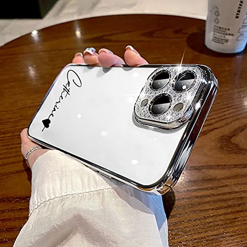 Coque iPhone 13 Pro personnalisable avec paillettes et couverture d'objectif transparente