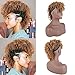 AISAIDE HighÂ PuffÂ AfroÂ PonytailÂ Drawstring,Short Curly Ponytail Extension,Mohawk Kinky Synthetic Hair Bun with Bangs,Wrap Updo Clip in Hair Extensions with Six Clips and Two Comb(4/630)