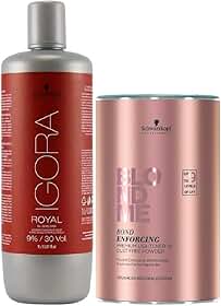 Kit Descoloração Blond Me Premium 9+ 450g E ÁGua Oxigenada Igora Royal 9% 30vol Schwarzkopf