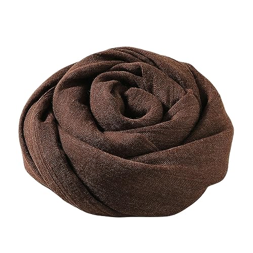 Écharpe femme lin coton café accessoire de mode dame chic