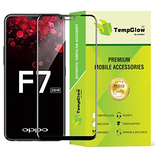 Image of Screen Protector for Oppo F7 Black Tempered Glass Edge-to-Edge 6D Screen Guard With Installation Kit