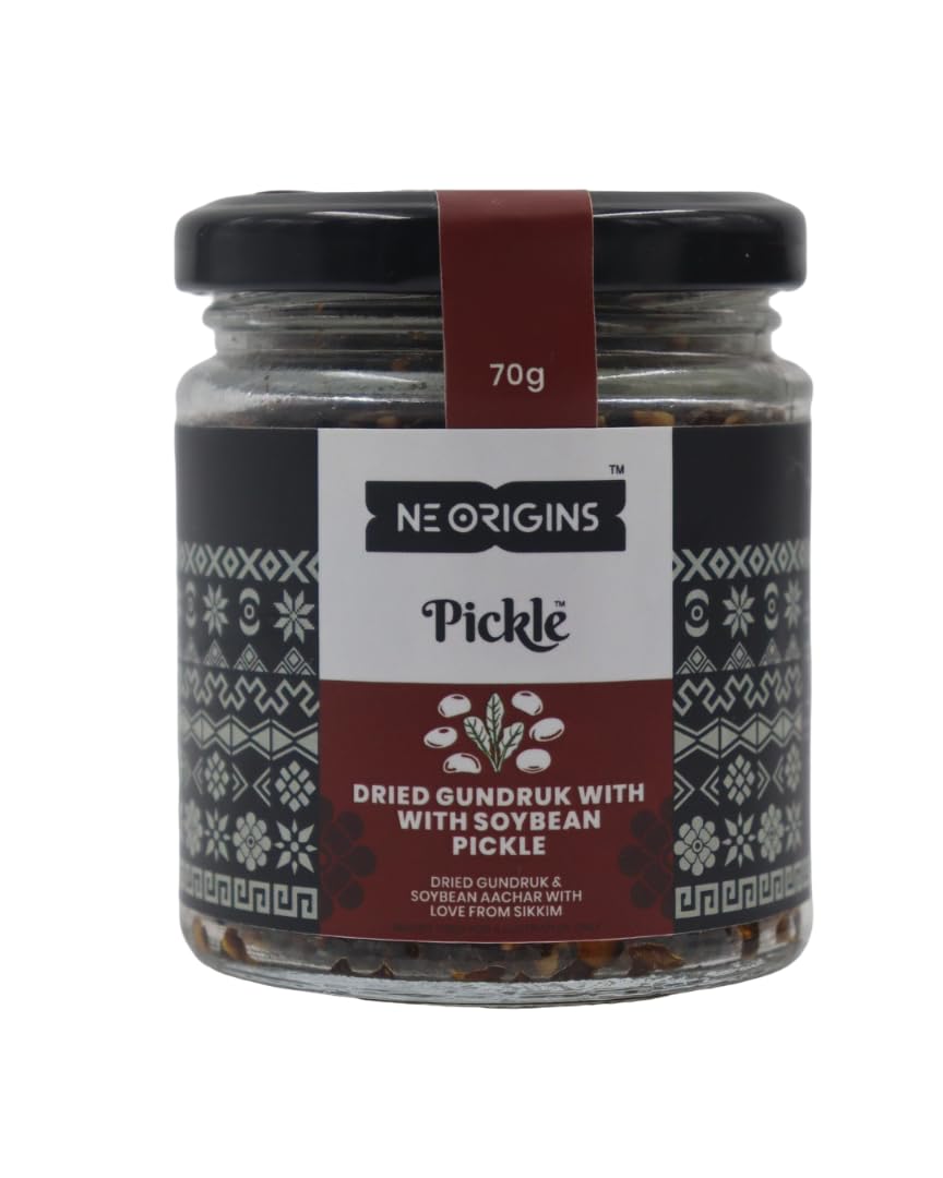 NE Origins - Dried Gundruk with Soybea Peanut Pickle, Sun dried organic mustard leaf pickle-image-43