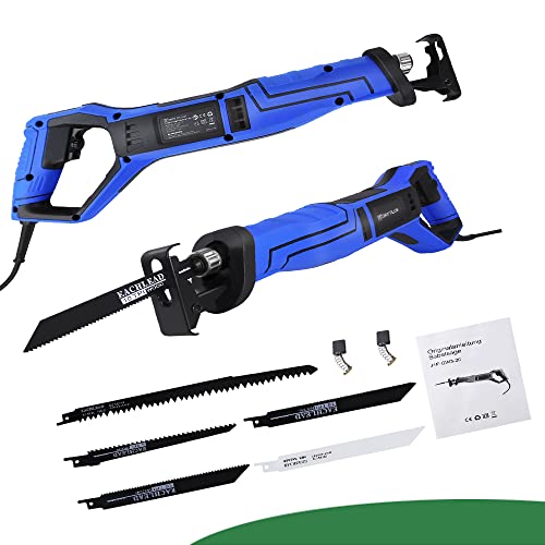 900W Elektrische Säbelsäge mit 28 mm Sägehub,Werkzeugloser Sägeblattwechsel,Universalsäge mit 5 Sägeblätter zum Holz, Metall, PVC-Rohren, Knochen, Reciprosäge Variabler Drehzahl 2800rpm