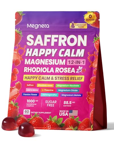 Magnesium Glycinate Gummies for Adults Saffron Gummies Happy Calm