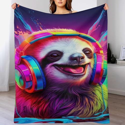 Couverture paresseux polaire en peluche de flannel douce pour canapé et lit 150x200cm