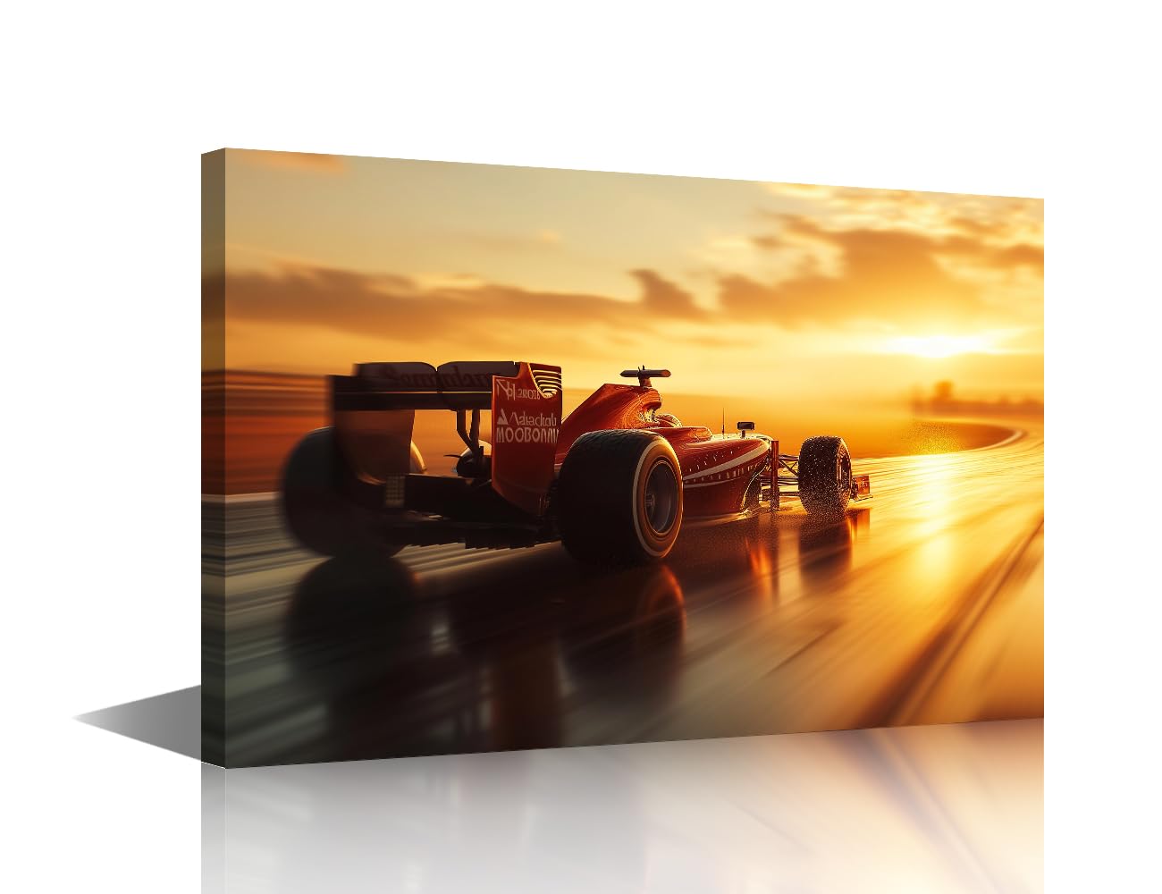TISHIRON Canvas Wall Art for Bedroom Office Wall Decor Race Car on Grand Prix Race Modern Posters Prints Racing Car Wall Decorations For Living Room Painting Artwork for Home Decor 24" Wx16 H