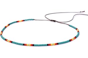 TRIBES Colorful Seed Beads Beaded Choker Necklace