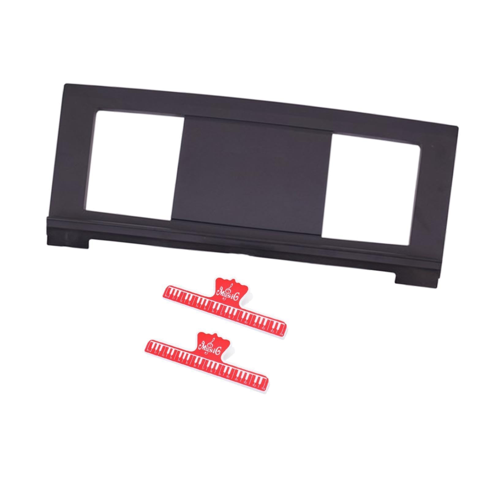 DYNWAVE Electronic Keyboard Music Stand Keyboard, Music Score Stand Fit for Multiple Keyboard Models, Portable Music Stand & Desktop Book Stand, Keyboard Piano Accessories for Beginner, Red Clips