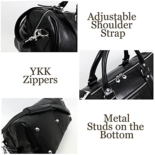 Full Grain Leather Small Duffel Bag Gym Bag Weekender Overnight Unisex - Time Resistance #TOP3