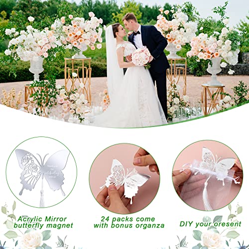 Imanes decorativos mariposa acrílicos con espejos 24 pcs miniatura 3