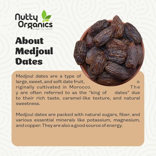 Image of NUTTY ORGANICS Medjoul Dates 1KG | Rich in Protein & Vitamins | Khajoor | Healthy & Nutritious Snack