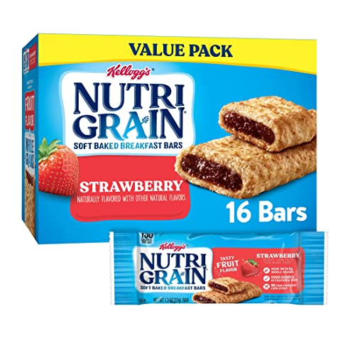 Nutri-Grain Soft Baked Breakfast Bars, Made With Whole Grains, Kids Snacks, Value Pack, Strawberry, (3 Boxes, 48 Bars) #TOP10