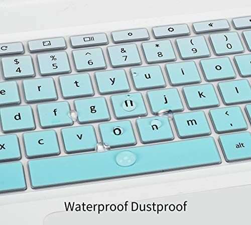 Casebuy Premium Keyboard Cover For Asus Chromebook Flip C433 C434 2 In 1 14" Laptop, Chromebook C302Ca/C423Na/C425Ta/C433Ta/C434Ta-Dh342T Dsm4T Ds384T C523Na Keyboard Skin, Ombre Mint #TOP3