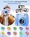 Kids Camera Instant Print - Christmas Birthday Gifts for Girls Boys Age 3-12, 1080P Video Digital Camera with 3 Rolls Printing Paper, Toddler Travel Toy Camera for 4 5 6 7 8 9 10 11 Year Old - Blue