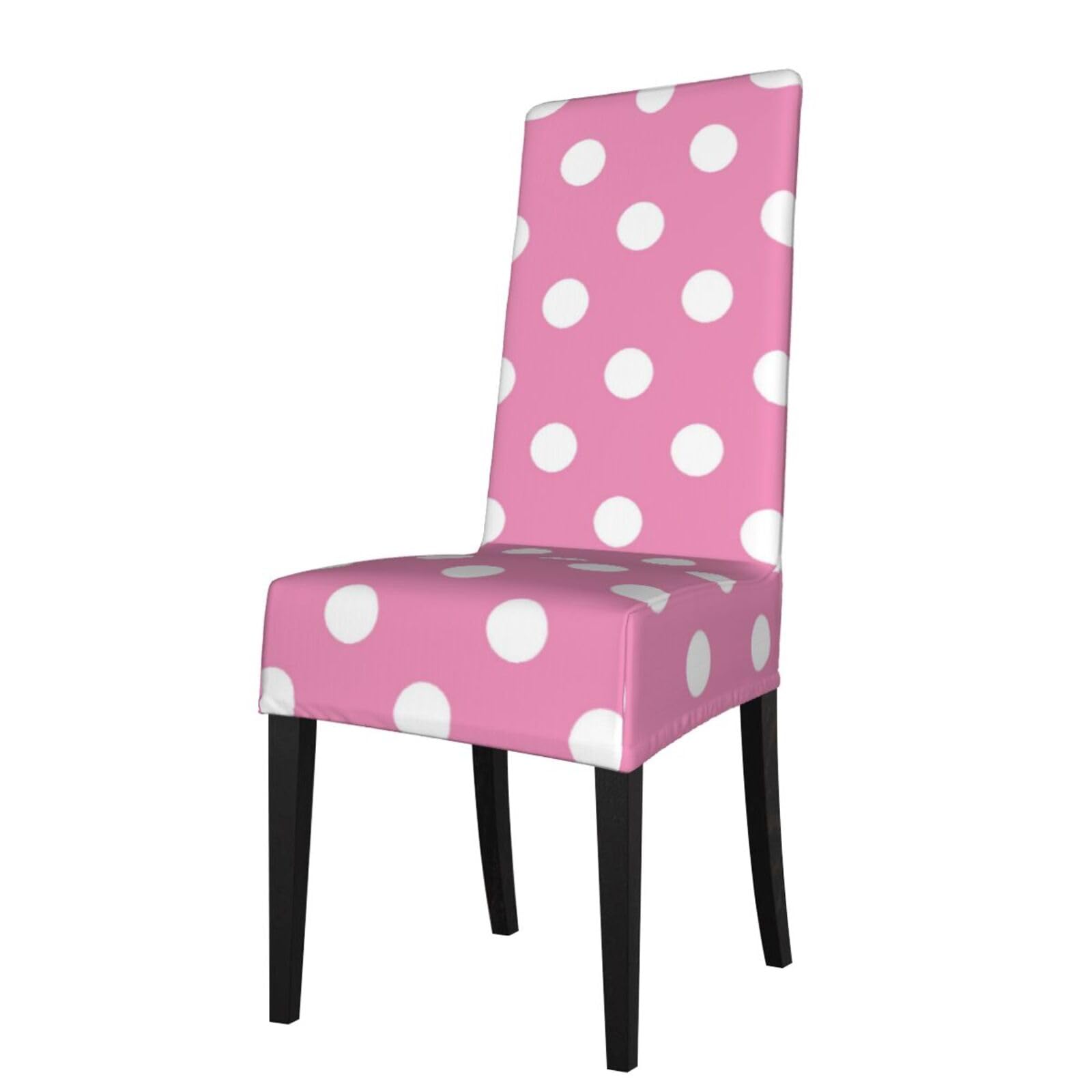 LKYMOH Pink Polka Dot, Chair Covers Stretch Chair Slipcovers for Dining Room, for Party Pet Protection Universal Fit Soft Polyester
