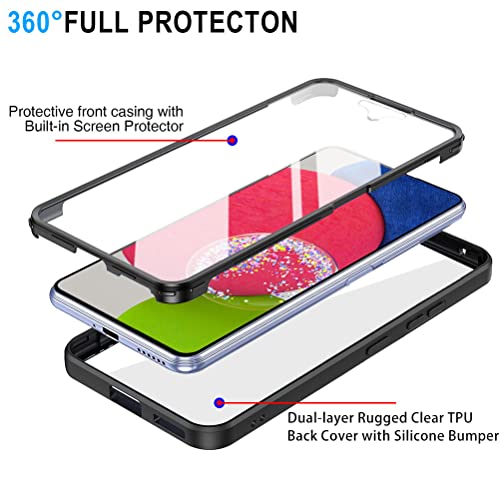 for Samsung Galaxy A15 5G Clear Case, Phone Case with Built-in Screen Protector Dual Layer Full Body Protective Hard PC +Soft TPU Bumper Transparent Shockproof Cover for Galaxy A15 5G (Pink) - Image 3