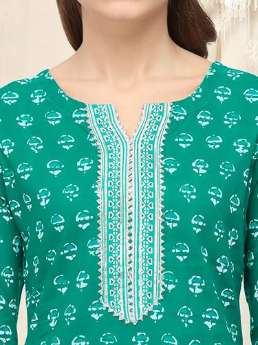 Image of MIRCHI FASHION Pure Cotton Straight Kurta Set with Dupatta | 3 Piece Ethnic Kurta Pant Set Office Wear Salwar Kurta Set for Women