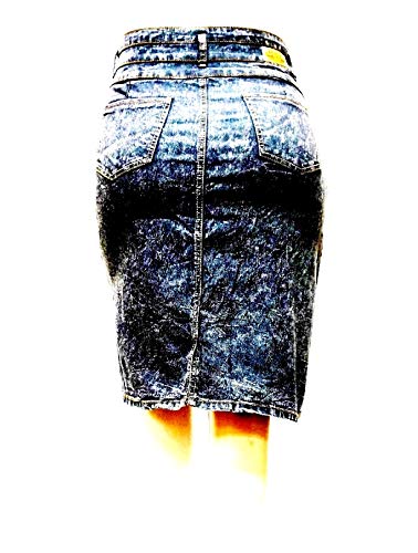 Jack David Womens Plus Size Stretch Black Denim Jeans Skirt4