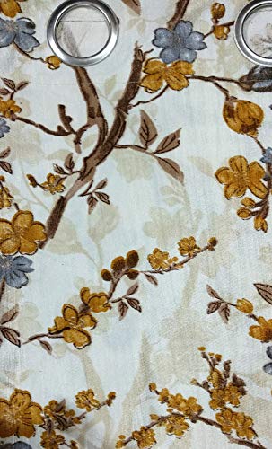 Image of Queenzliving Daydream Crushed Texture Printed Curtains, Long Door 9 feet- Pack of 2, Brown
