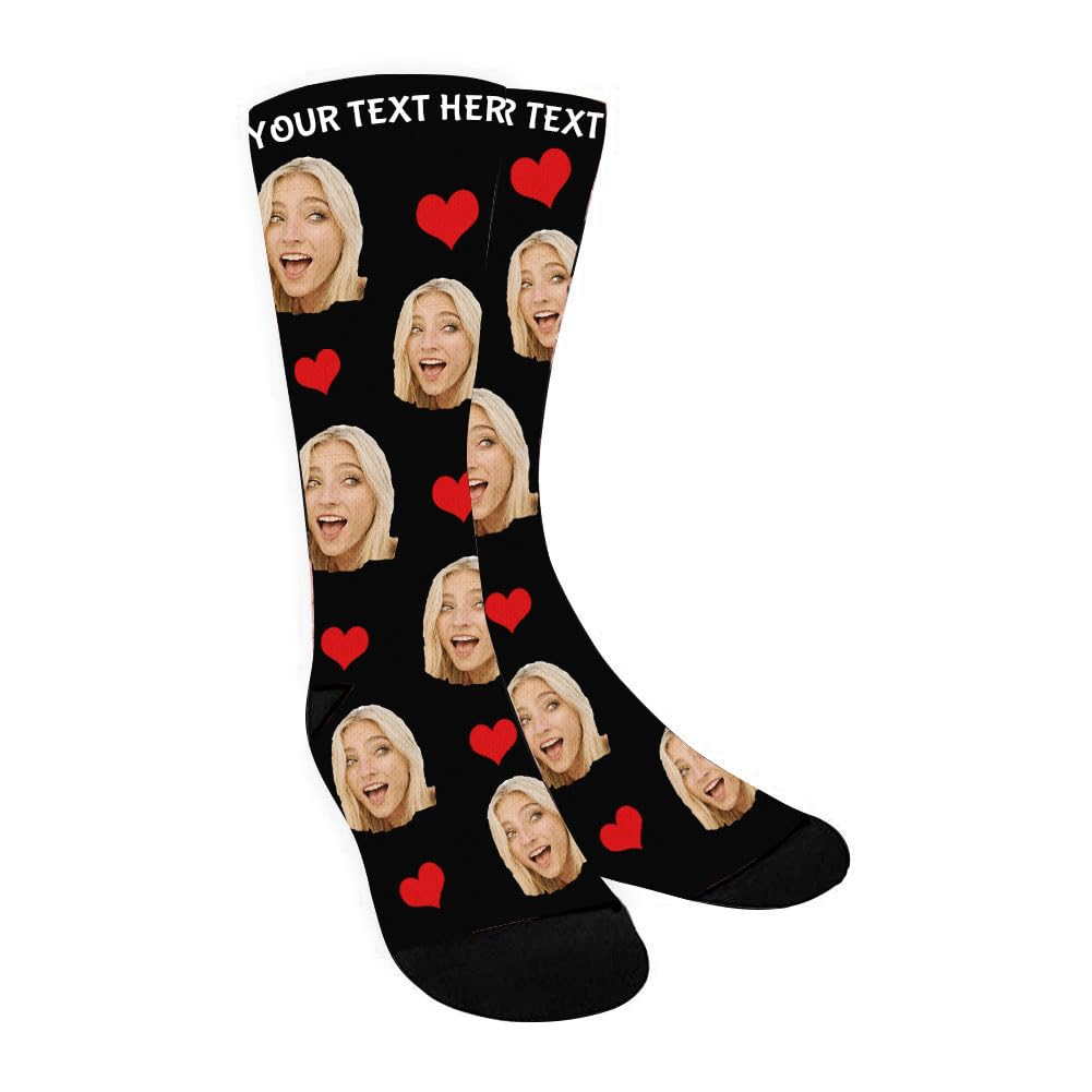 BemaystarCustom Face Socks with Faces,Personalized Socks for Men,Christmas Valentines Day Socks Gifts for Him Her