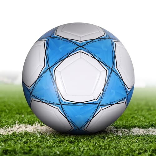 KWJEIULSOQ Ballon de football professionnel en cuir - Taille 4 - Convient pour les amateurs et les professionnels