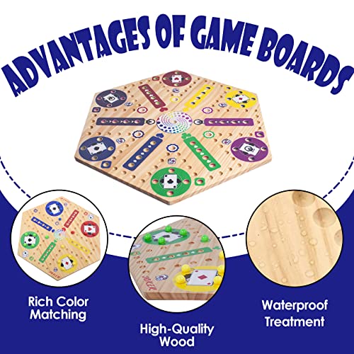 Fast Track Marble Board Game doble cara para 4 y 6 jugadores miniatura 3