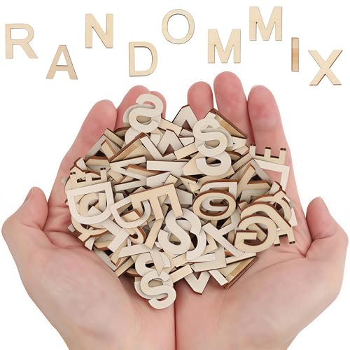 40 Pcs 1 Inch Wooden Letters for Crafts Unfinished Wood Alphabet Letters Mixed Assortment Natural Blank Wood Letters for DIY Painting Arts Scrapbooking Home Decorations Spelling Learning