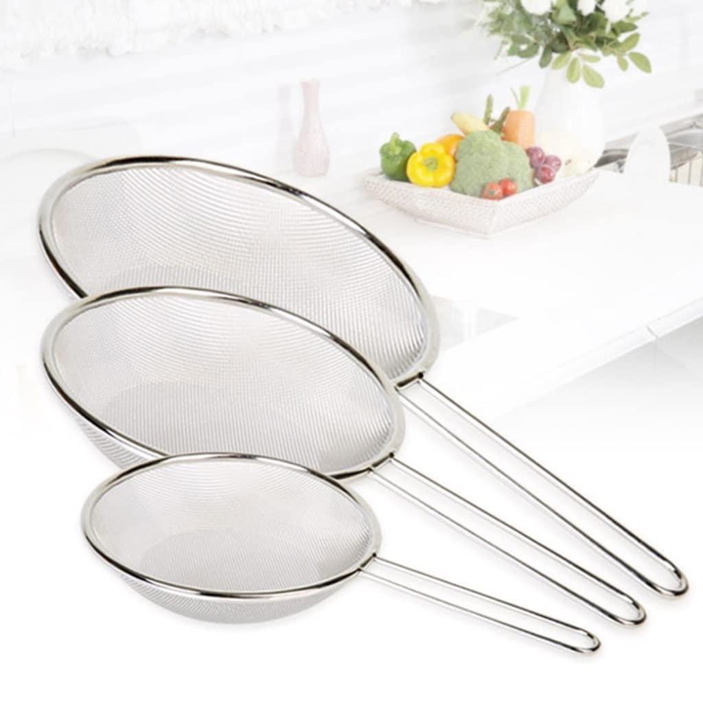 Espumador de Cocina, Suministro de Cocina, Cuchara Espumadera, colador de Malla Fina de Acero Inoxidable, colador con Mango Largo, Herramientas de Cocina (Size : S)