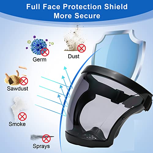 Bfhongly 2 Pack Anti Fog Protective Full Face Shield, Plastic Safety Face Shield Equipment For Unisex And Adult, Reusable High-Definition Face Protection For Eye, Nose, Mouth Protection #TOP3