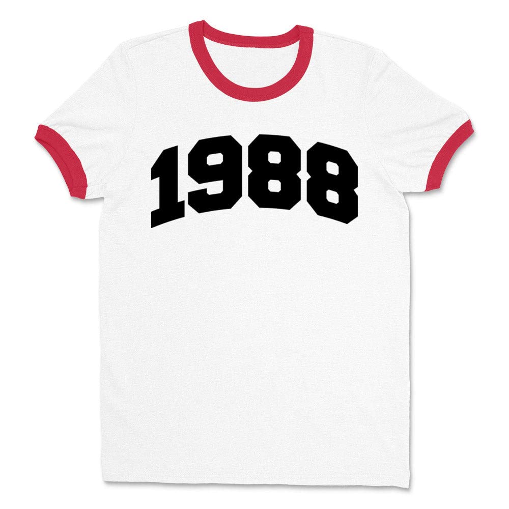 1988 College Style Ringer Tee Shirt Unisex
