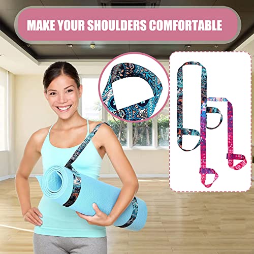 Sangle d'exercice, Sangle Tapis Yoga,Sangle de Transport, Bandes élastiques d'exercice d'entraînement, Sangles de Transport Yoga Mat Strap Réglable Coton Ceinture pour Pilates Fitness Gym – Image 6