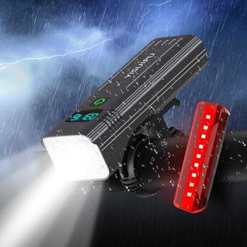 Ultra-Bright 12 LED Bike Lights for Night Riding - 9600 Lumens 10000mAh Bike Lights Rechargeable, 5+5 Modes Bike Headlight and Tail Light Set Runtime 36+ Hrs, for Road and Mountain Biking Ultra-Bright 12 LED Bike Lights for Night Riding - 9600 Lumens 10000mAh Bike Lights Rechargeable, 5+5 Modes Bike Headlight and Tail Light Set Runtime 36+ Hrs, for Road and Mountain Biking