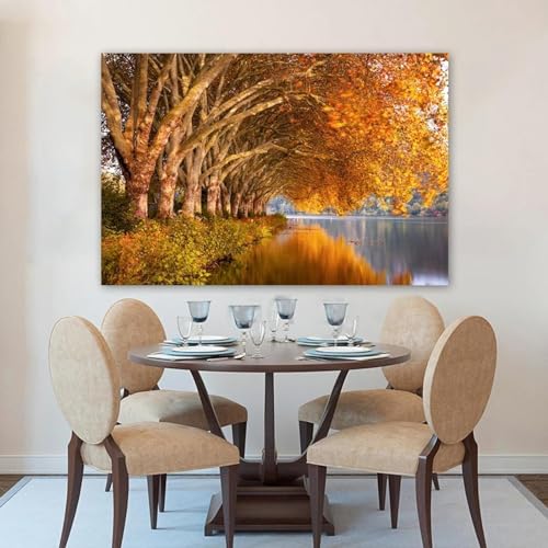 Toile paysage arbre automne 50x70 cm pour habiller un mur vide