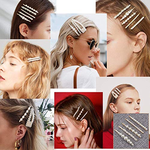 Warmfits Pearl Hair Clips Pearl Hair Accessories Gift For Women Girls - 10Pcs Elegant Large Big Hair Styling Pearl Hair Pins Bridal Hair Barrettes For Wedding, Party And Daily Wearing #TOP3