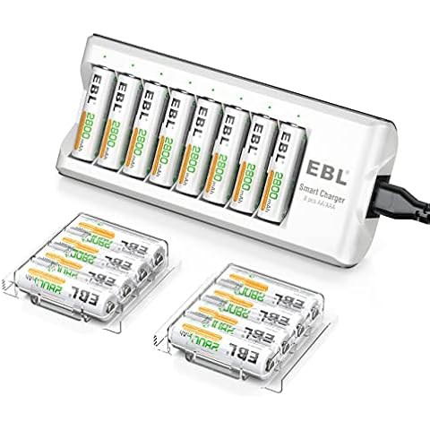 EBL AA Rechargeable Batteries with Charger, 16-Pack Cover