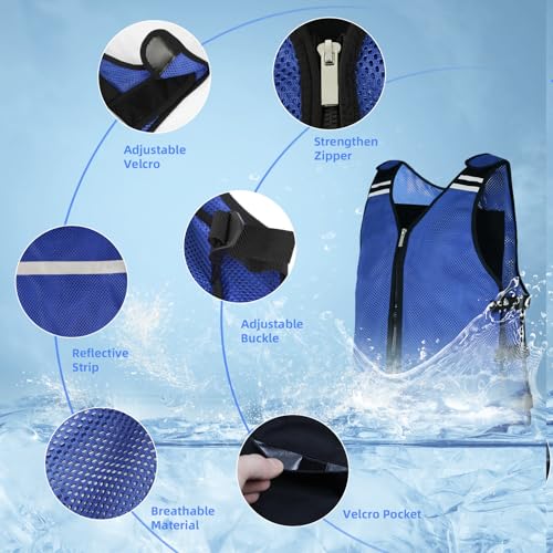 Image of Cooling Vest for Men&Women, Reflective Ice Vest with 32 PCS Ice Packs, Cool Jacket for Hot Weather Summer Workout