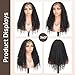 MS.FEEL Short Boho Braided Wig Full Lace Human Hair Blended Knotless Box Braid Wig with Baby Hair Bohemian Curly Ends (1-Black, 16 Inch)