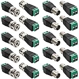GALDOEP 20 Stk(10 Paare)2 Polig BNC Männlich Stecker & Weiblich Buchse Kit,BNC Video Balun Verbinder,BNC Adapter Terminalblock,BNC-Verbinder