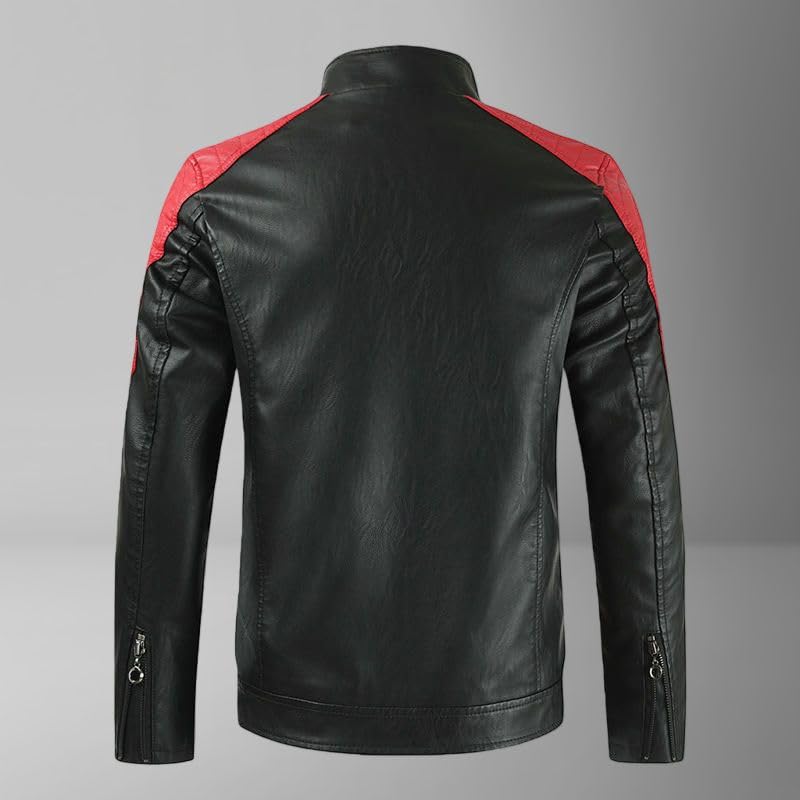 Chaqueta biker hombre en cuero sintético ligero miniatura 4