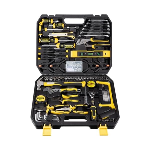DOWELL Mechaniker Werkzeug Set Steckschlüssel Auto Reparatur Werkzeug Set 168tlg Handwerkzeug Kit Werkzeugkasten Aufbewahrungsbox