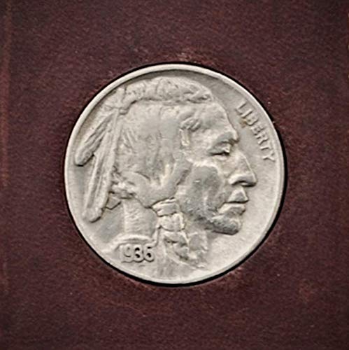US 1936 Indian Head Buffalo Nickel 5 Cent Coin Magnetic Money Clip and Wallet Combo New - Crazy Horse Water Buffalo Leather3