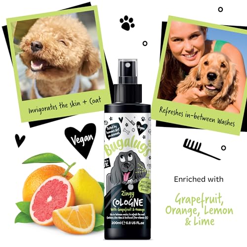 Cologne für Hunde – 200 ml – Grapefruit und Orange – Duftspray mit Zitrusfrucht, erfrischend und Deodorant für sauberes Haar, natürliche Formel für den täglichen Gebrauch und empfindliche Haut