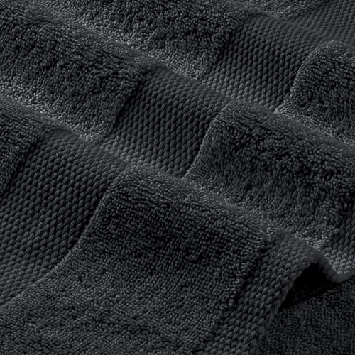 Image of White Classic Luxury Soft Bath Sheets Set - 650 GSM Cotton Luxury Bath Towels Extra Large 35x70 | Highly Absorbent and Quick Dry | Hotel Quality Extra Large Towels Oversized, Black, 2 Pack