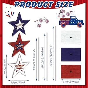 3 pcs independence day star table centerpieces tabletop decorations signs for tiered tray decor 4th of july day patriotic decorations desktop ornament blocks freestanding stylish style  urban country home decor