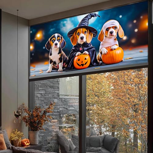 Película de ventana Halloween con cachorro HOMETITUTE 39.3x17.7 pulgadas miniatura 5