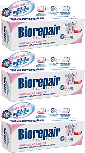 Biorepair: "Protezione Gengive" (Gum Protection) Toothpaste With Microrepair, New Formula - 2.5 Fluid Ounce (75Ml) Tubes (Pack Of 3)