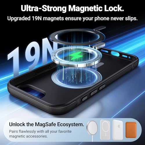 RIOBIO for iPhone 17e Case with Screen Protector, Magnetic PC Cover, Black - image 3