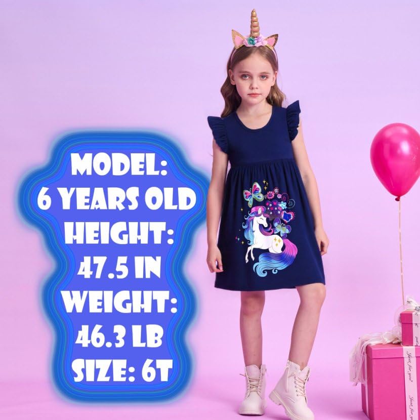 VIKITA Girls Dresses Summer Short Sleeve Clothes School Outfits for Kids 2-12 Years2